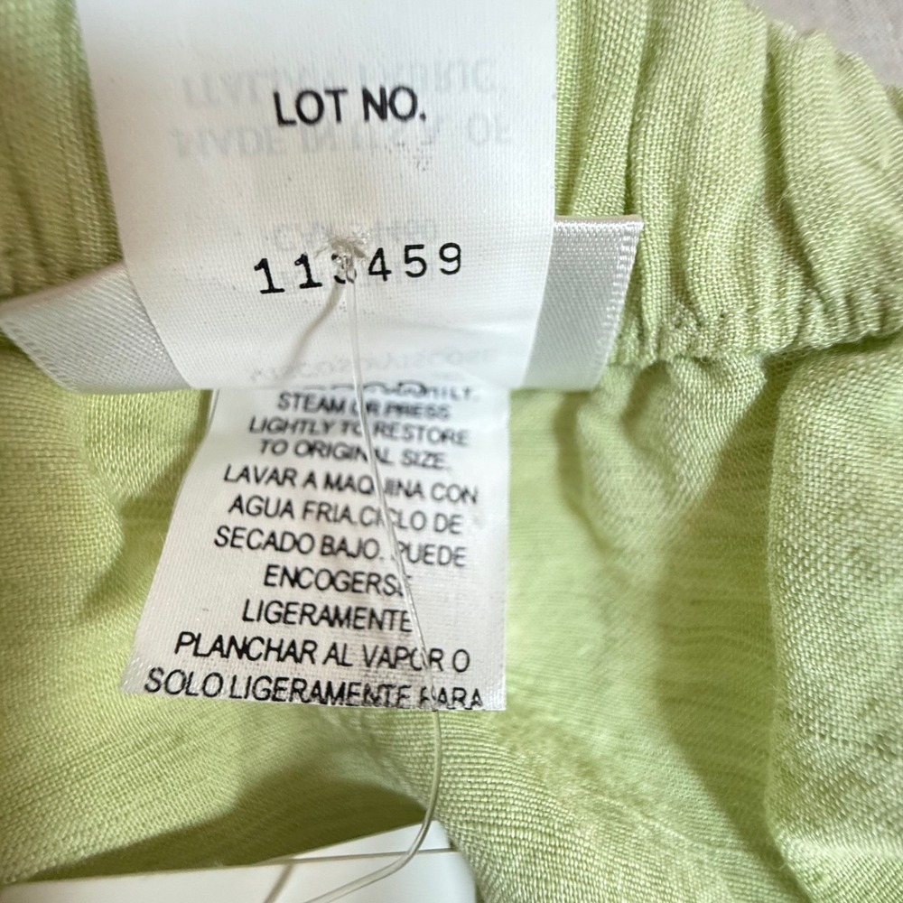 Eileen Fisher Button Wrap Skirt Women 3XP Lime Green NWT Linen Blend Midi - Picture 6 of 13